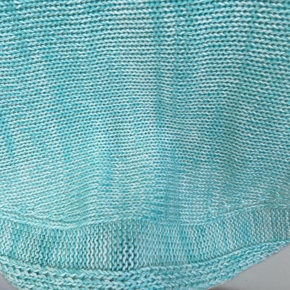Ocean turquoise knit short sleeve tunic S - Picture 2 of 3